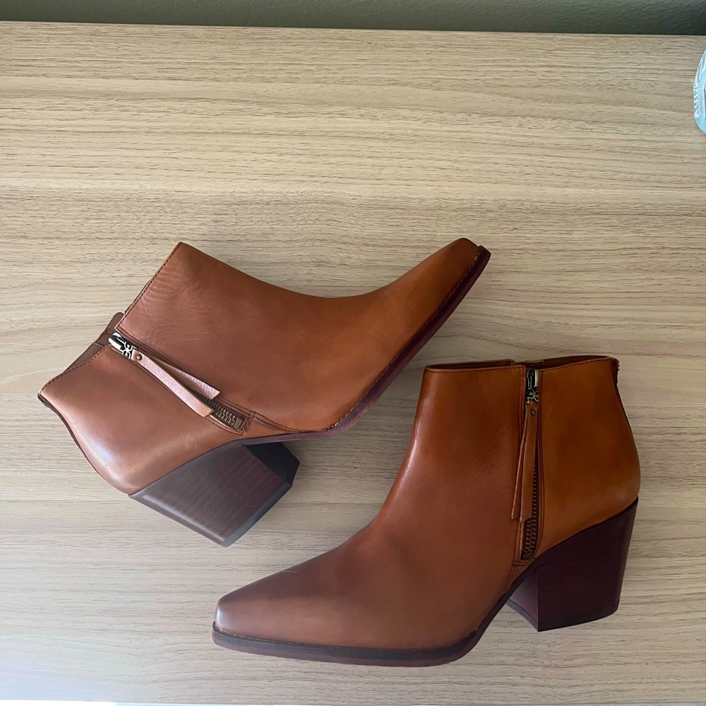 Sam Edelman brown booties, size 10.5. Never worn. Great condition.